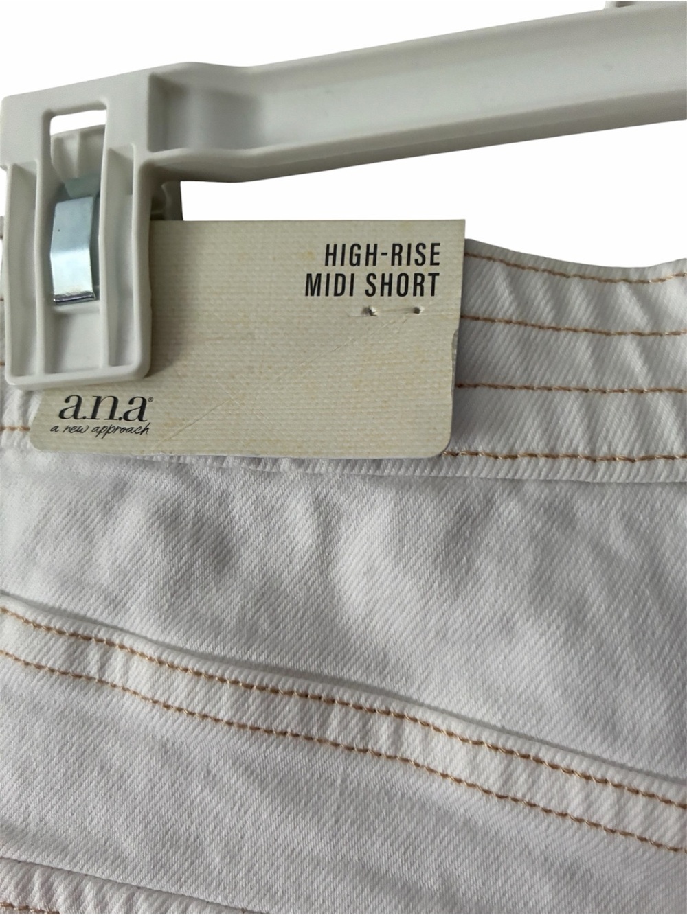A.N.A High‑Rise Midi Shorts – White Denim– Size 12 – NWT - Picture 4 of 11
